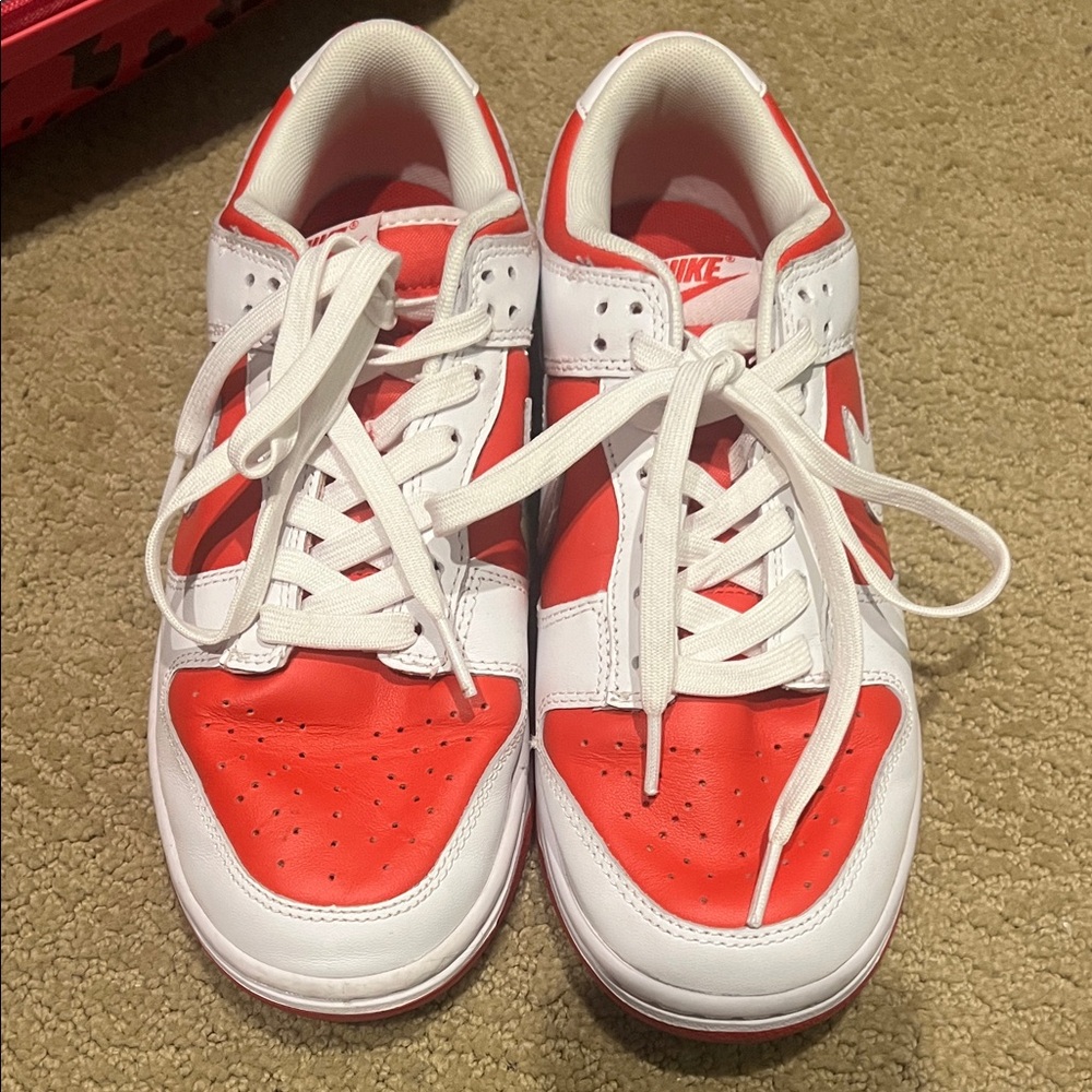 Nike Red and White mens dunks